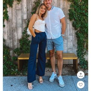 NWT Abercrombie & Fitch Tailored Wide Leg Pant in Navy